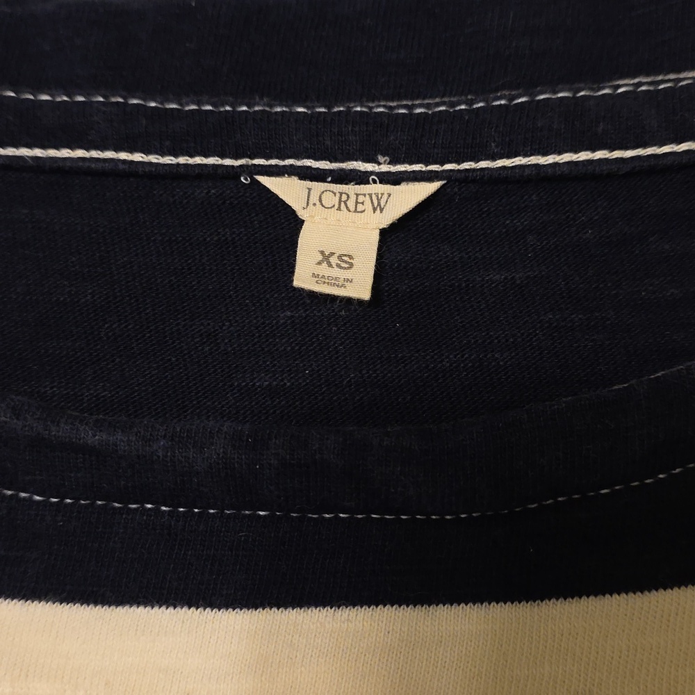 J. Crew Navy and Off-White Rugby Striped Mini Dress, XS - Picture 2 of 11
